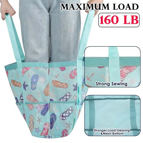 Image of Fammart Mesh Beach Bag for Women, Large Beach Toy Pool Bag with Zipper Pocket, SandProof Cruise Essentials 2026 Family Travel