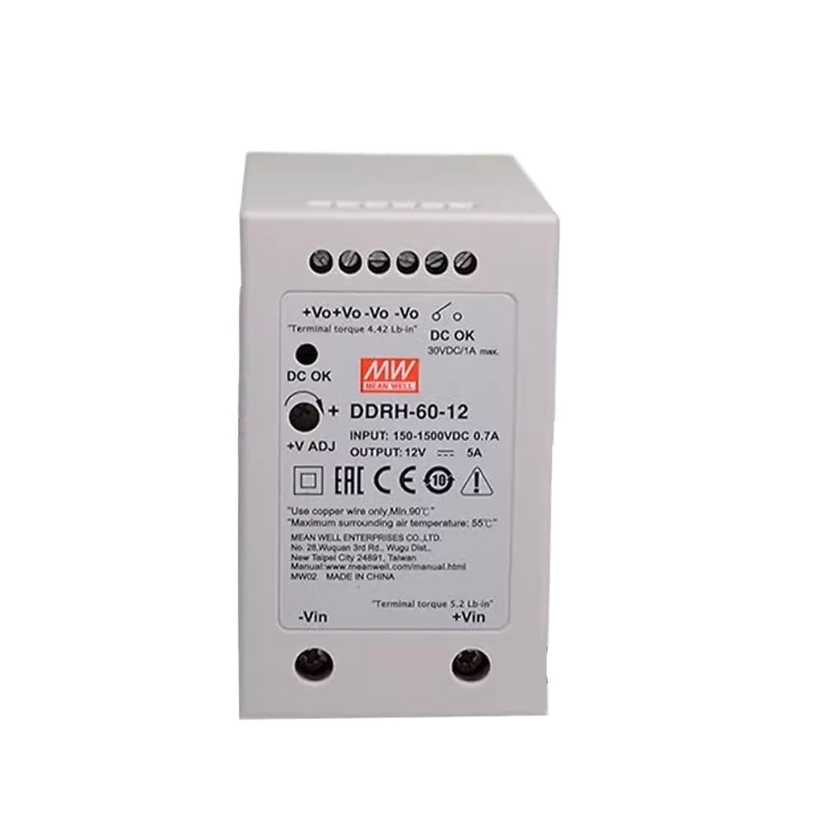 Alimentation à découpage DDRH-60-24 avec entrée ultra-large 5V à 48V stable