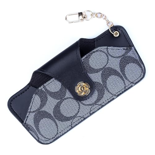 Image of Leather Sunglasses Pouch with Holster Clip, Portable Eyeglass Organizer Pouch Bags for Travel Hanging Backpack