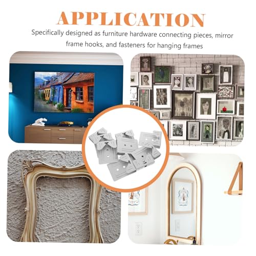 Image of WOONEKY Mirror Hanging Hardware Picture Hanger Hooks Large Picture Hanger Wall Mounting Kit