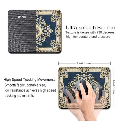 Image of Carpet Pattern Mousepad - Small Non-Slip Rubber Carpet Design Printed Computer Mouse Pad 19x22cm (FMP0232)