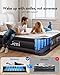 OhGeni Queen Air Mattress with Built in Pump, Ideal Alternative to a Bed, Inflatable Blow Up Mattress 18 Raised Comfort, Upgraded Surface Portable Bed for Home, Camping, Colchone Inflable, 650 lbs