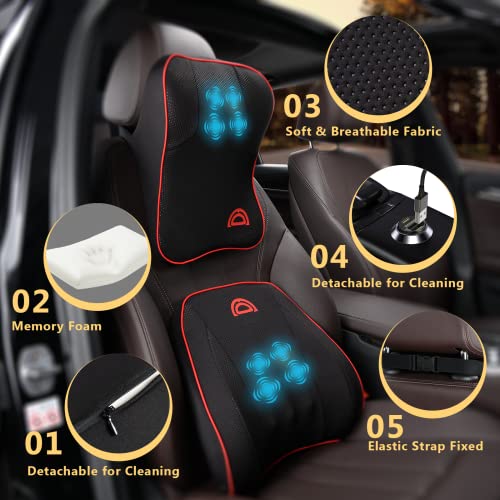Coverado Car Seat Massager and Lumbar Support Set #TOP19