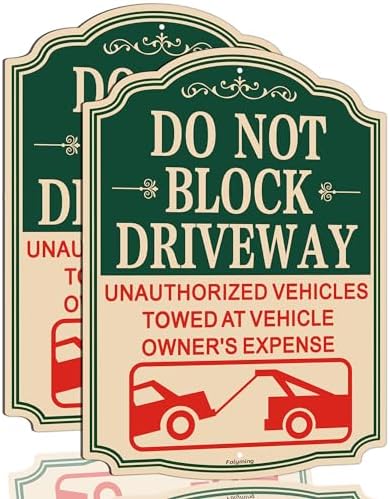 No Parking Schilder (2 Stück) - 'Do Not Block Driveway', 30,5x20,3 Cm, Reflektierend, Für Innen & Außen