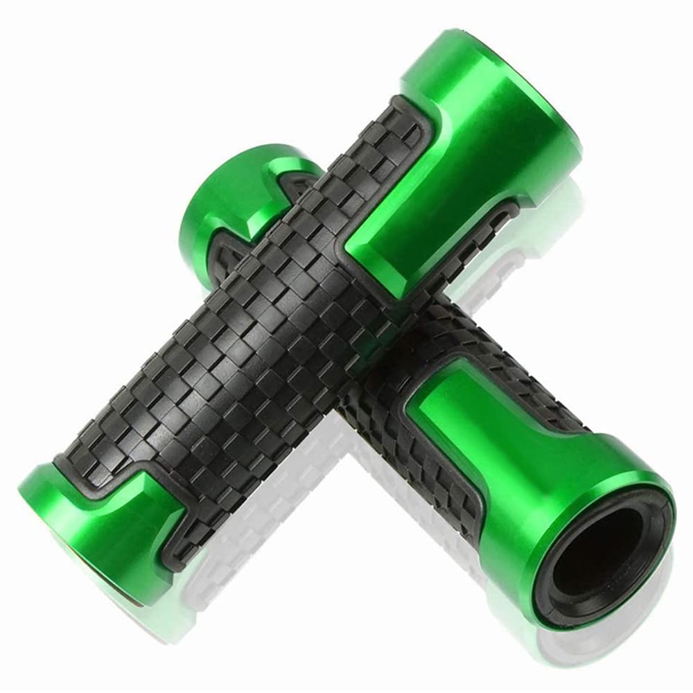 22mm 7/8'' Guidon Poignees Universel Aluminium Antidérapant pour Kawasaki Z900 Z750 Z650 Z400 Z800 Ninja Vulcan S 650 ZX6R ZX10R ER6N Versys 650 1000 (Vert)