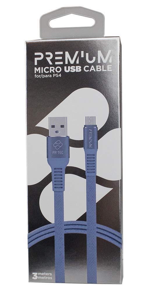 FRTEC - Cable de carga Premium para mando, micro USB a USB (Playstation 4)