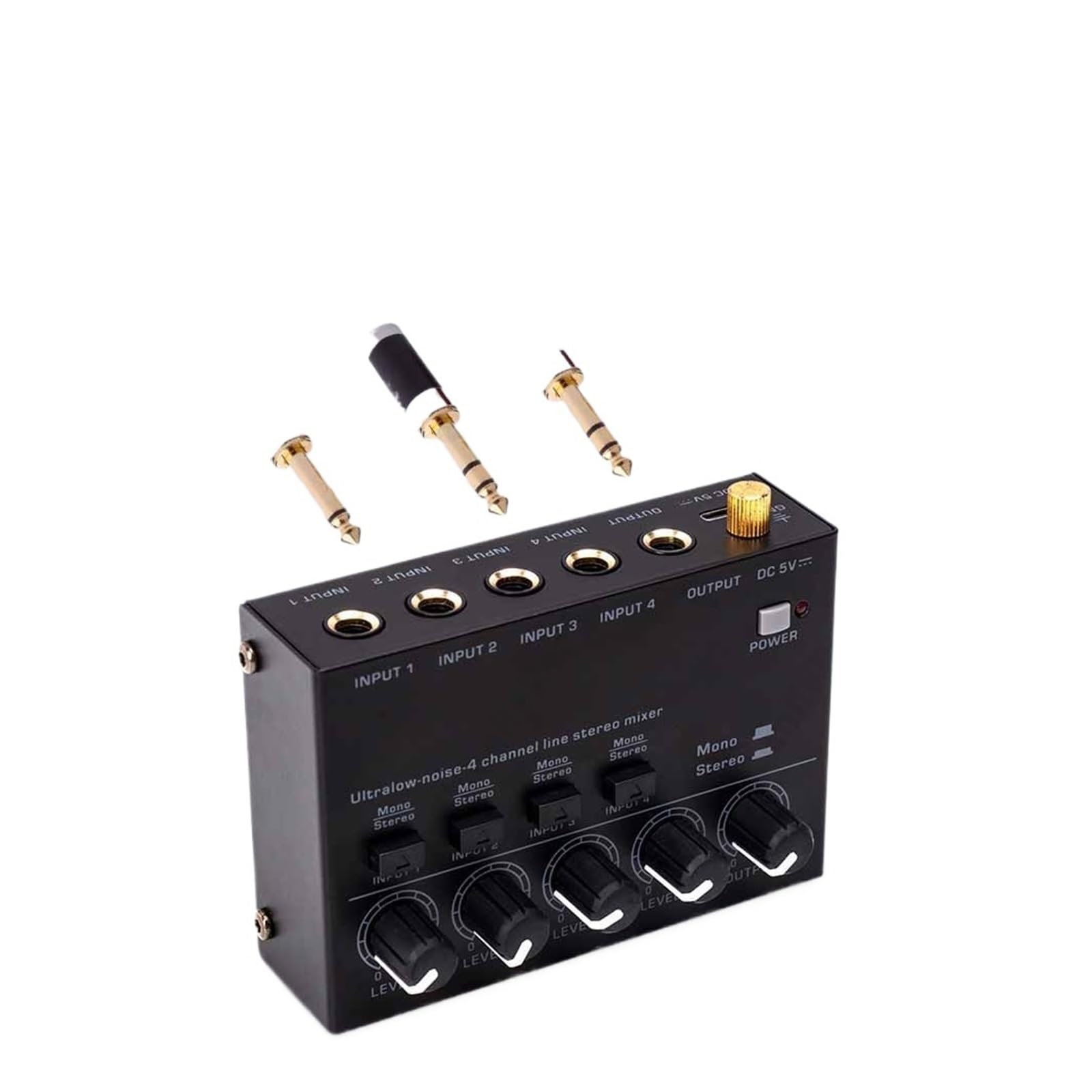Mikser dźwięku MAX400 4-kanałowy mikser stereo z interfejsem RCA o niskim poziomie szumów profesjonalny mini mikser stereo do komputera Muzyka na żywo