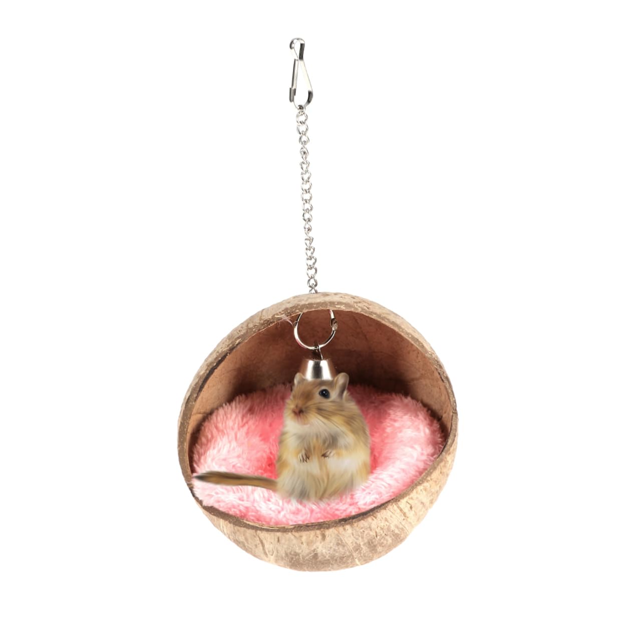 POPETPOP 2stücke Coconut Shell Nest Für Hamster Meerschweinchen Und Ähnliche Kleintiere Gemütliches Schlafbett Mit Zufälliger Farbwahl Natürlichem Kokosnussschalen-Material Für