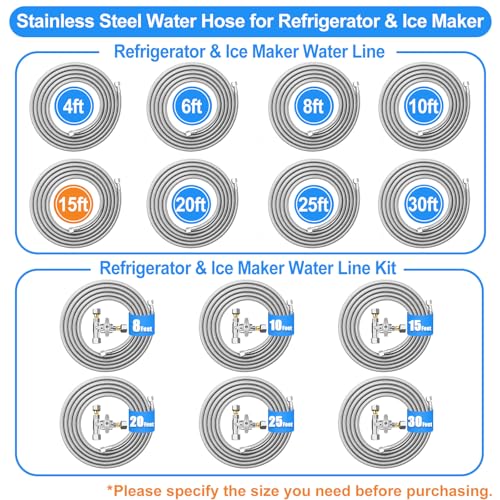 Línea de agua para refrigerador, acero inoxidable y PEX miniatura 7