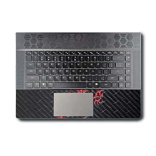 Image of MightySkins Carbon Fiber Skin Compatible with Alienware X16 R1 (2023) Full Wrap Kit - Red Dragon | Protective, Durable Textured Carbon Fiber Finish | Easy to Apply & Change Styles | Made in The USA