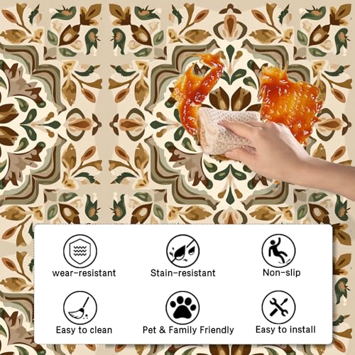 Image of Nuxovilar Peel and Stick Vinyl Floor Tiles, 12x12 Inch