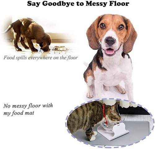 Miniatura 11 de Tapete de silicona para alimentación de mascotas, perro y gato, mantel individual con borde elevado, antideslizante, impermeable, bandeja de comida