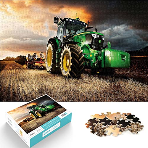 Puzzles 1000 pièces Tracteur Moissonneuse de blé Puzzle Adultes Enfants Puzzle difficulté Puzzle Ferme Puzzle Jouet éducatif Jeux Famille décoration 38x26cm