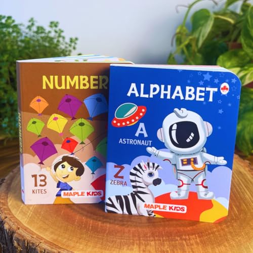 Brainytots Alphabets and Numbers Board Books for Kids | Early Learning Book with Big Pictures | Educational Books for Babies and Toddlers, Language Development and First Reading