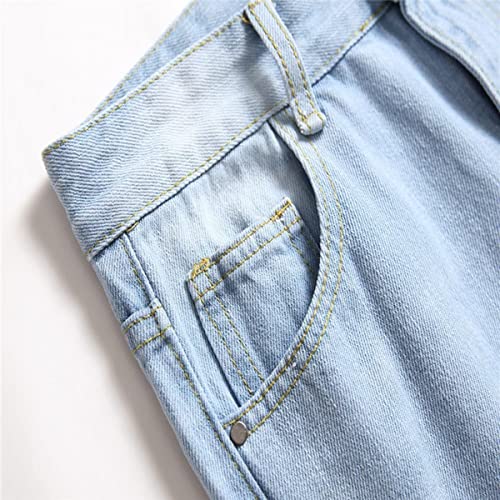 Little Boys Skinny Fit Ripped Destroyed Distressed Jeans Kids Slim Denim Pants, Light Blue, Size 83