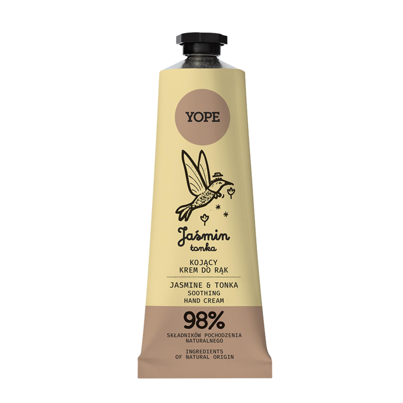 YOPE Hand Cream, Soothing, Hydrating, Oat Oil, Panthenol, Vitamin E, Dry Sensitive Skin, Vegan, Jasmine & Tonka, 50 ml