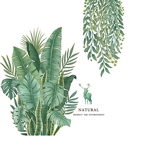 Hanging Vine Ivy Wall Decals Tropical Leaf Monstera Wall Stickers Bedroom Living Room Tv Wall Door Decor Murals (Hanging Vine Wal) #TOP3