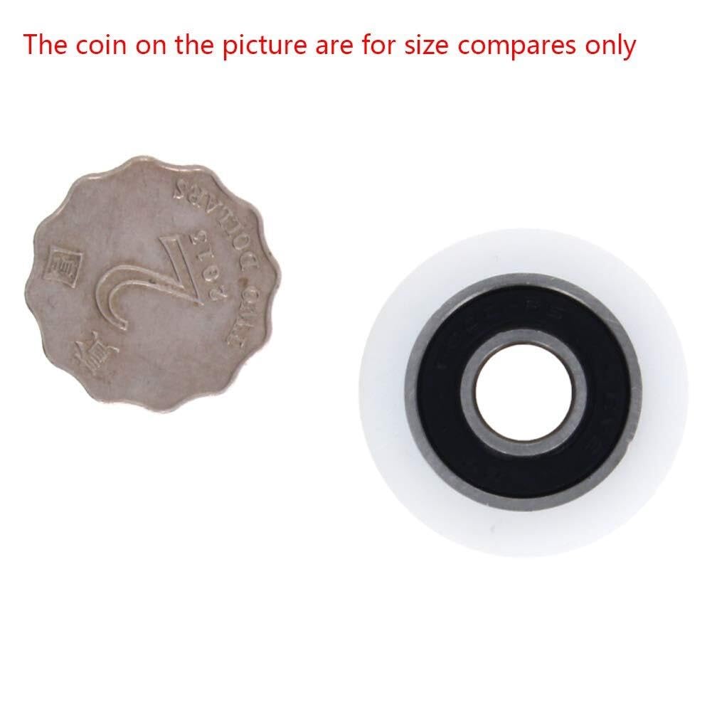 Aspectos, Rodillo, rodillo plano, polea, rueda plana, rollo de nailon, 2 piezas 10 x 35 11 mm, tensor, transportador deslizante, for muebles, accesorios hardware, puerta móvil (blanco)