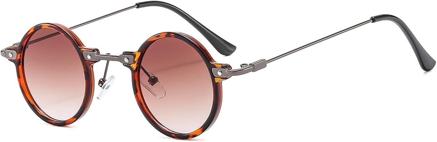 Round Small Frame Men Sunglasses Outdoor Vacation Beach Women Decorative Sun Glasses
