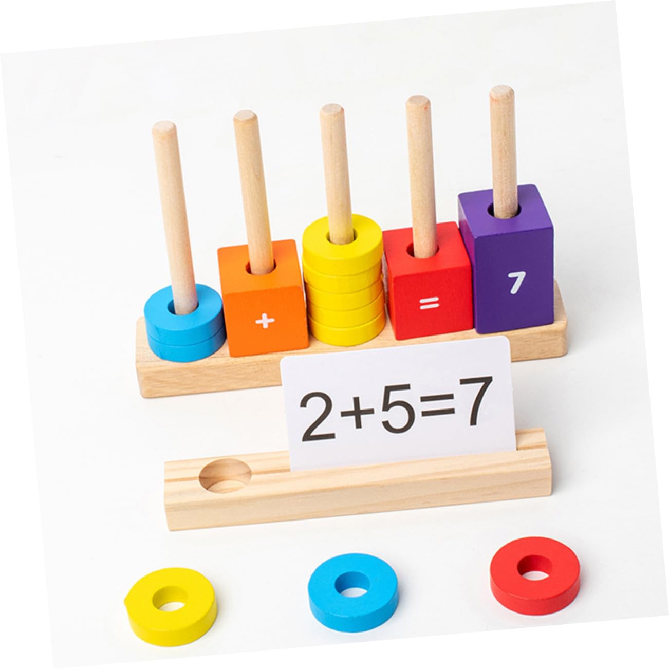 Holz Bausteine für Lernspielzeug Montessori Zahlenrechen Bunte Zahlenblöcke aus Sicherem Material für Vorschulkinder Jahre zur Kognitiven und Mathematikverständnis