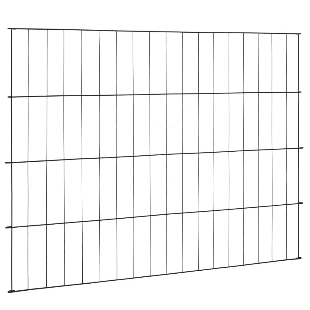 Kit di recinzione in filo di acciaio verniciato a spruzzo con 5 elementi e 6 pali per un facile montaggio come recinzione da giardino per esterni e recinzione multifunzionale