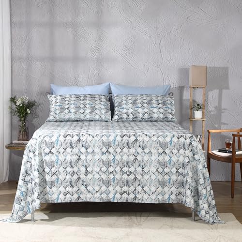 Image of Bedsheet Set | GOTS Certified 100% Organic Cotton Percale | 200 TC | Breathable & Skin-Friendly (King, Flint)