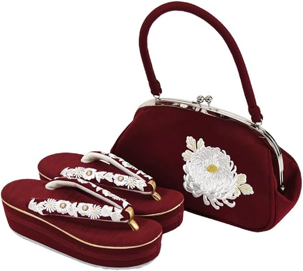 Amazon | 振袖 草履 バッグ セット 成人式 [なごみや] 橘菊 刺繍 草履