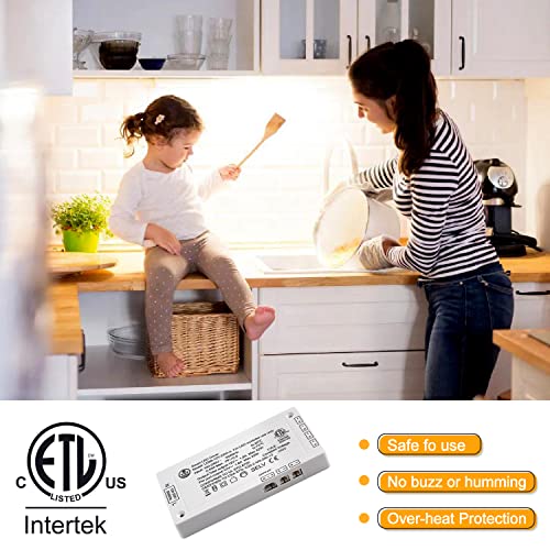 Image of VST 22W LED Power Supply 100V-240V AC to 12V DC Low Voltage LED Transformer with 12V JST Ports, ETL Certified White LED Driver