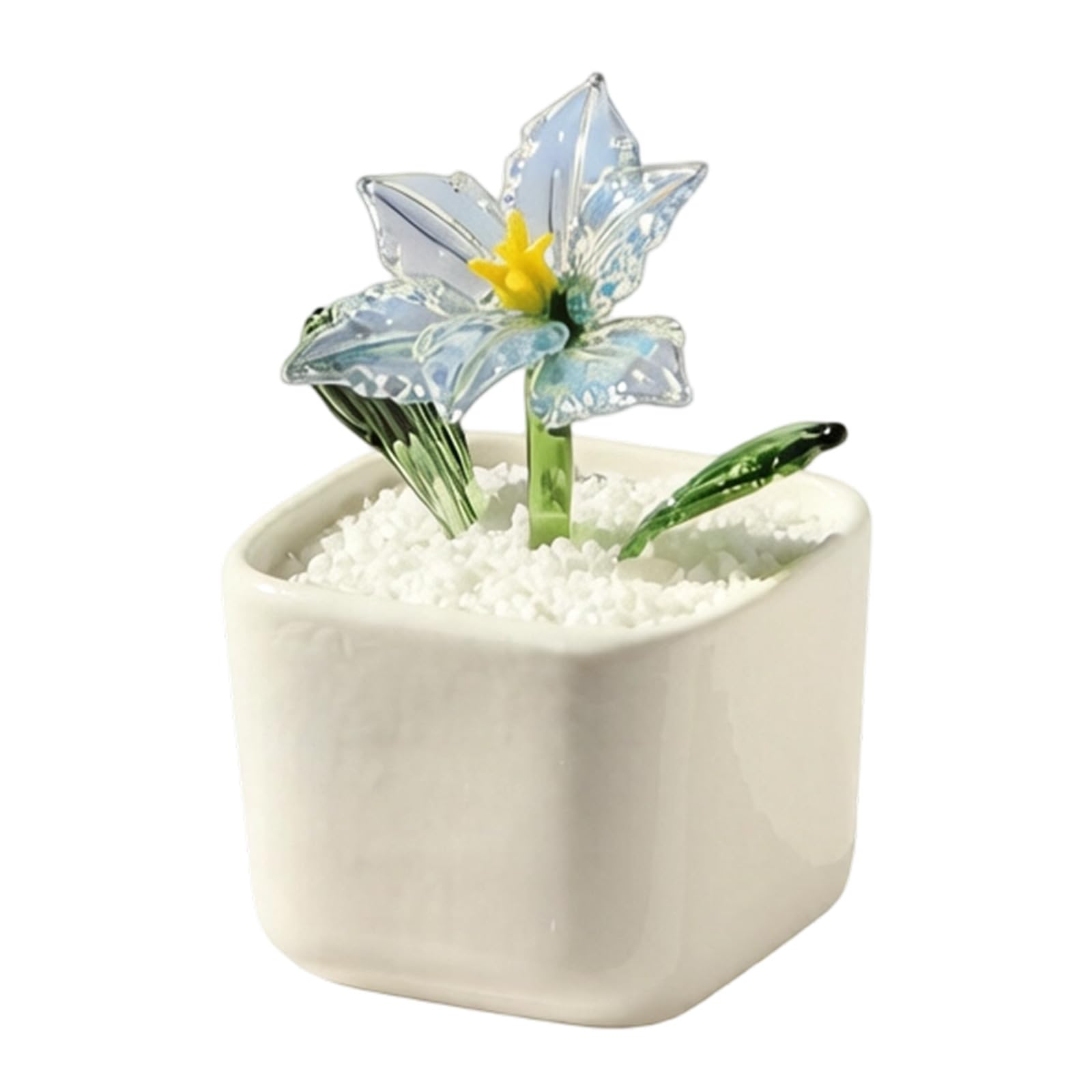 Handcrafted Glass Artificial Flower Centerpiece with Realistic Blooms for Workspaces Ornament Miniature Home Decoration Tabletop Low Maintenance