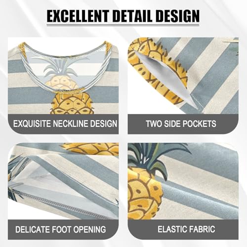 senya Short Sleeve Pajamas Sets Summer Cotton Sleepwear Fresh Pineapple4