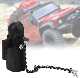 Dilwe Black Metal Trailer Buckle Connection Component Accessories Compatible with 90046/90047/TRX4 1/10 RC Crawler Car, Trailer Hook RC Accessory(Black)