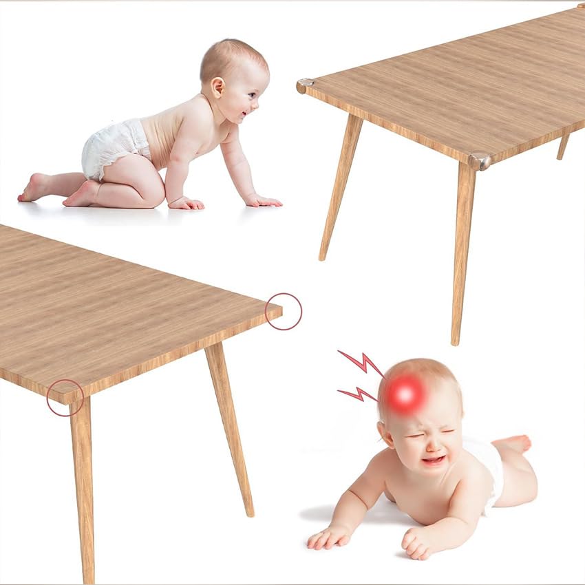 Image of Clear Corner Protectors Baby Proof (12 Pack) - Strong Adhesive, Shock-Absorbing Bumpers for Furniture & Table Edges - 1-Minute Babyproofing for Toddler Rooms, Wood, Glass & Marble