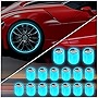 16PCS Fluorescent Tire Valve Stem Caps,Luminous Auto Wheel Air Valve Cap,Universal Decoration Accessories for Car/SUV/Bicycle/Trucks/Motorcycles,Cool Car Gifts (Flag/Blue-16pcs)