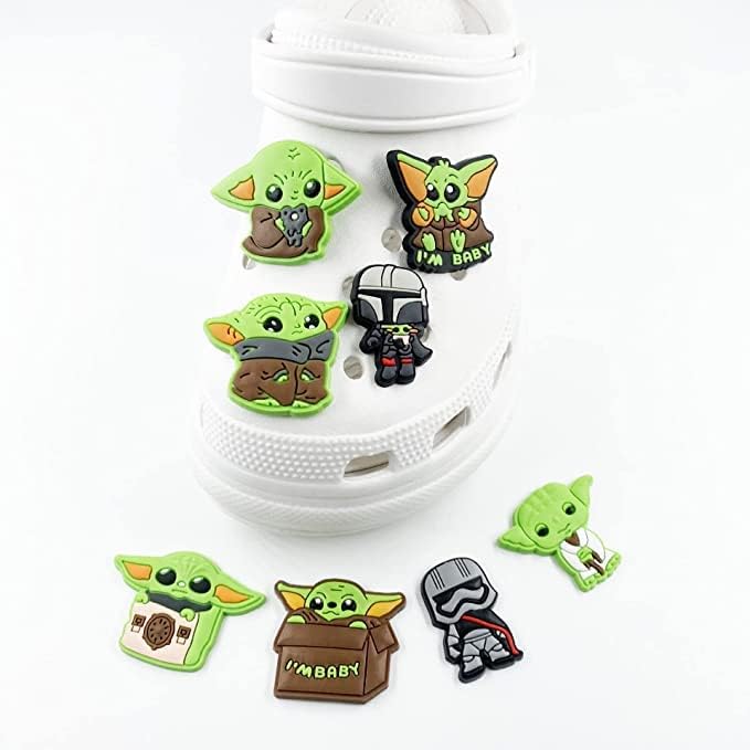 8pcs Baby Yoda Crocs Charms Crewmates Button Charms for