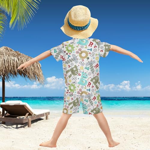 Image of visesunny Little Boys Short Sleeve T-Shirt Beach Shirts Casual Shorts Set Summer Clothes for Kids Outfits