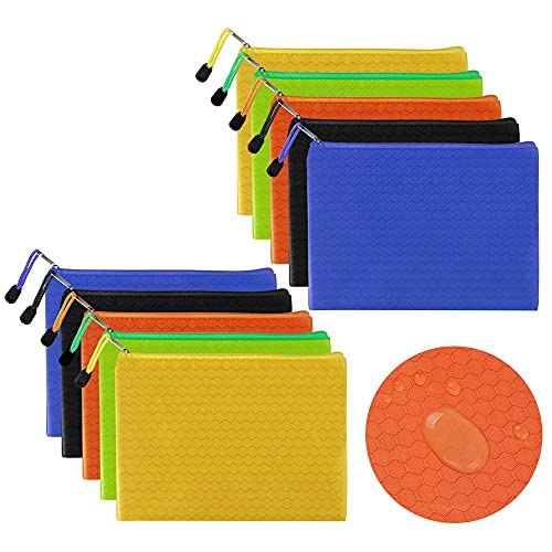 10 Piezas Carpetas A5 Bolsas de Archivo de Colores con Cremallera Bolsa de Documentos Impermeable para Oficinas Suministros Cosméticos Accesorios de Viaje Cover