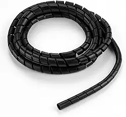 Organizador de Cabos Espiral 3m Force Line – Diâmetro 12mm – Para Escritório, Eletrônicos e Home Office – Preto ou Branco (Preto)