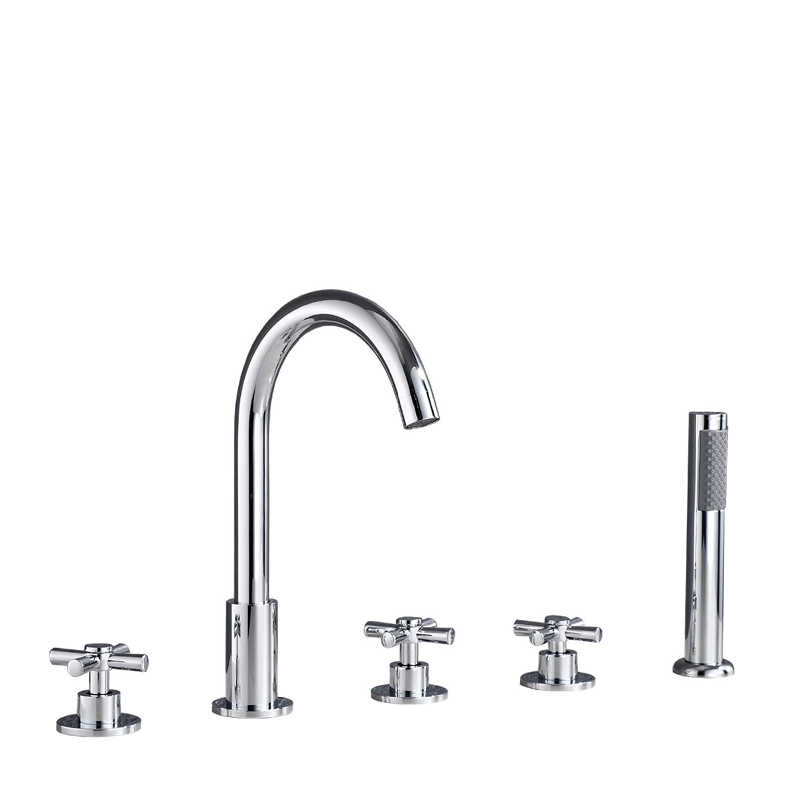 Grifo de bañera cromado de diseño creativo con cinco piezas empotradas