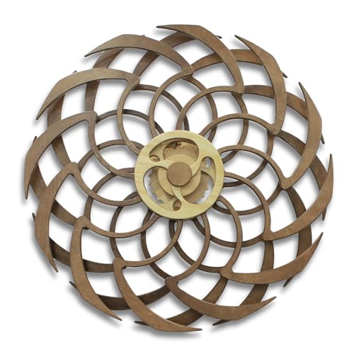 LovelyWings Handcrafted Kinetic Wall Art Sculpture 'Dejavu' - Quality Plywood - 10 Hours of Run Time - No Power Needed - Brown
