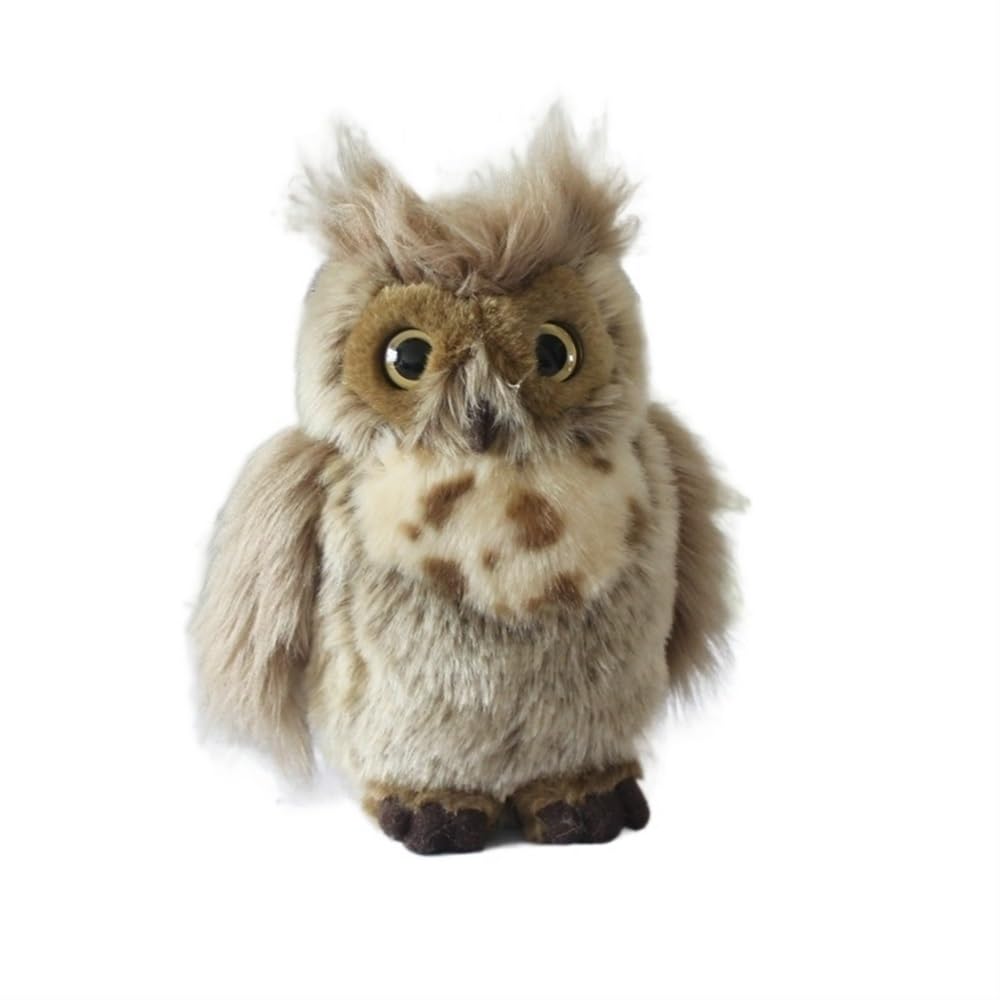 Amazon.co.jp: 模擬フクロウぬいぐるみブラウンシマフクロウミミズク