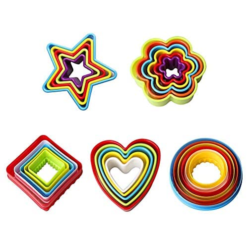 LHKJ Set di 25 Tagliabiscotti Stampi, Colorate Formine per Biscotti Stampo per Biscotti
