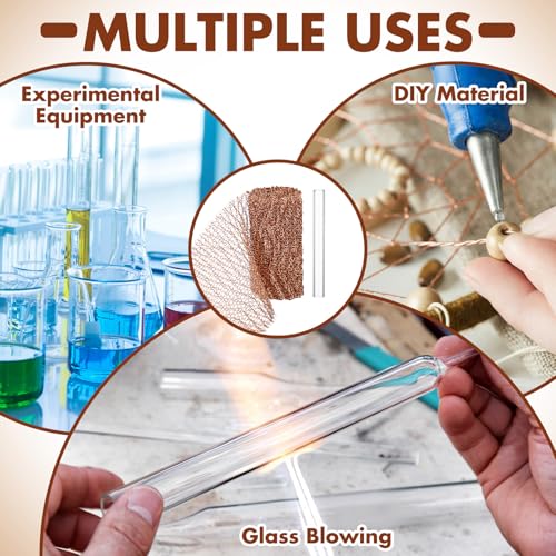 Image of 10 Pcs Glass Pipe 4 Inch Borosilicate Glass Tube Blowing Set