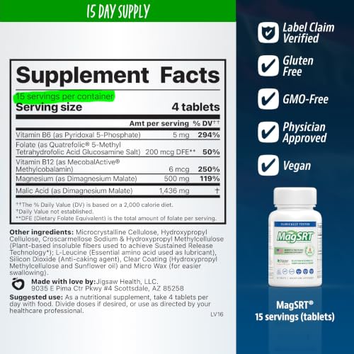 Jigsaw Health MagSRT Magnesium Supplement