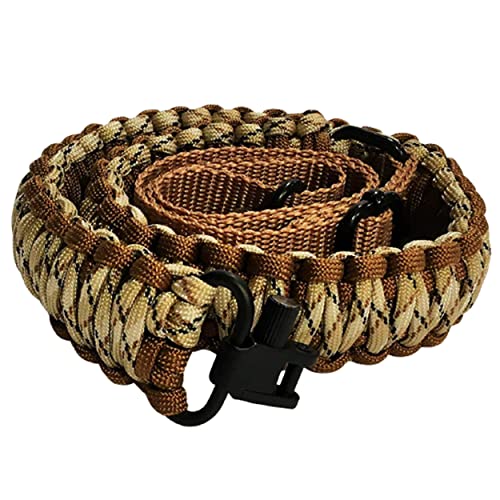 Ten Point Gear Gun Sling Paracord 550 Adjustable w Swivels (Multiple Color Options) (Brown & Tan Camo)
