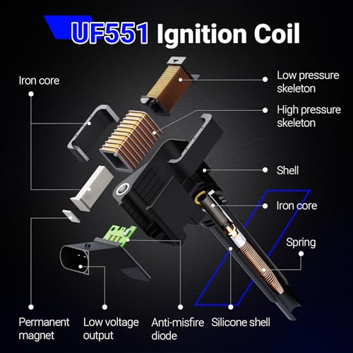 Image of UF551 Ignition Coil & 4469 Double Iridium Spark Plug OE# GN10247 22448ZE00A | Fits for Nissan Armada 2007-2015, 2008-2012 Pathfinder, 2008-15 TITAN, 2012-15 NV2500 NV3500 /2007-10 INFINITI QX56 OE# C1672