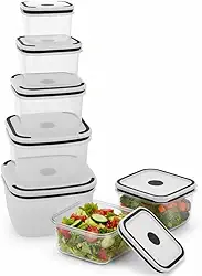 Potes Hermeticos Plásticos Transparente MTS | Retangular e Quadrado | Varios Tamanhos 490ml a 2900ml | Livre de BPA, Resistente, Ideal para Freezer, Microondas e Lava-loucas (5, Quadrado)