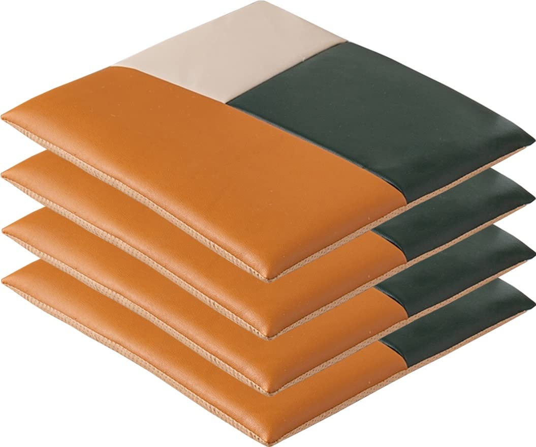 Coussin de chaise pour salle à manger et cuisine lot de 4 cuir marron