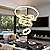 Modern Gold LED Chandelier - 5 Ring Dimmable Pendant Light for Dining Room, Kitchen Island, Bedroom & Office
