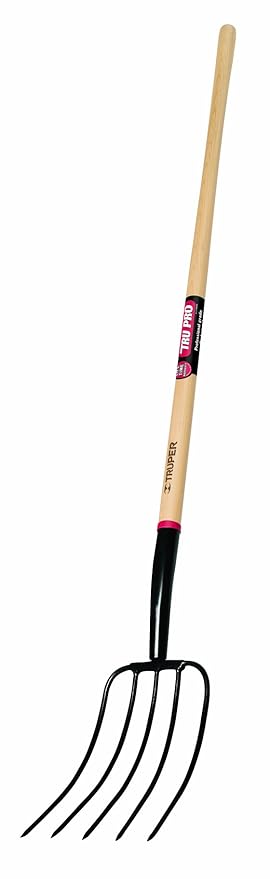Truper 30314 Tru Pro 54-Inch Manure Fork 5-Tine, Ash Handle