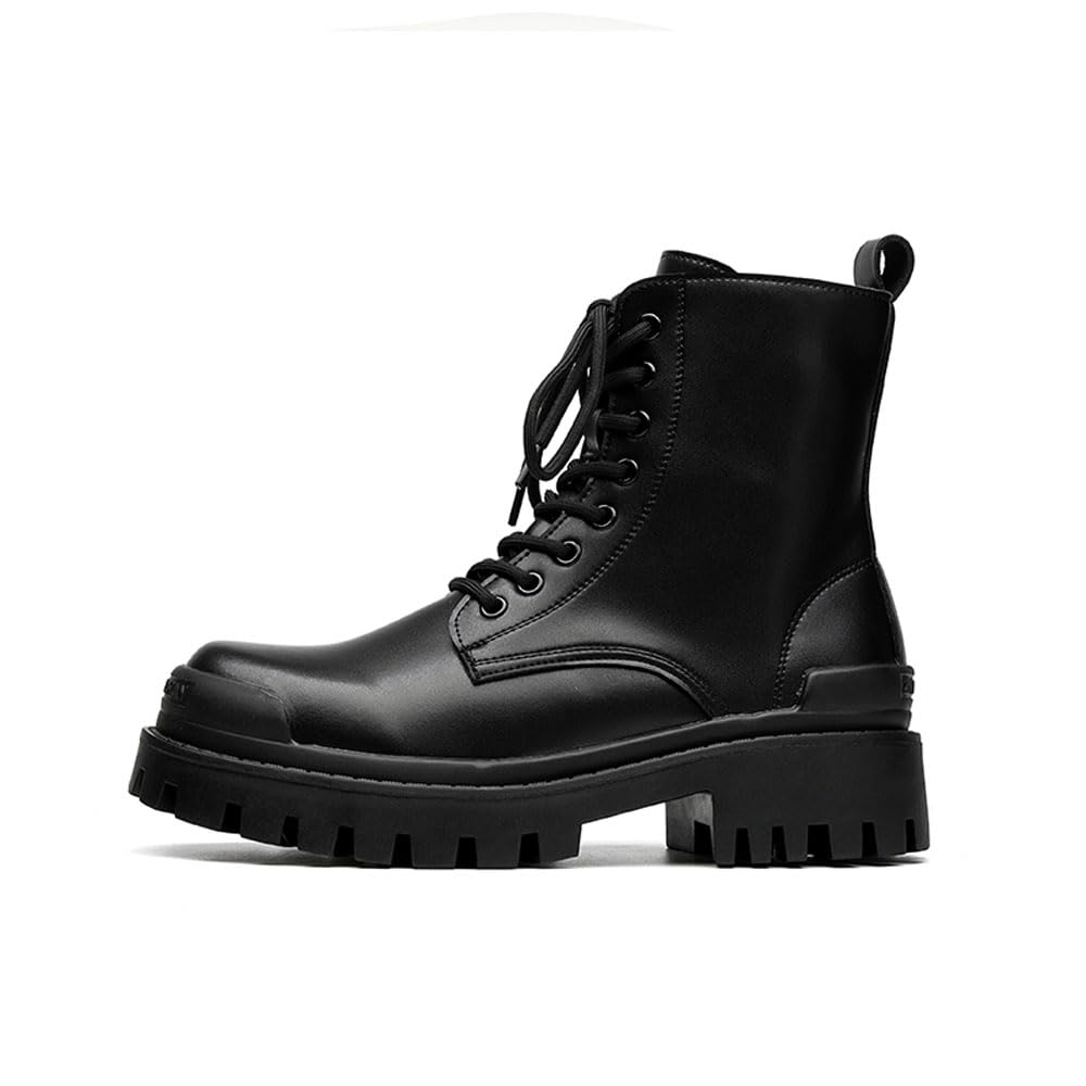 MANLADUO Bottes Oxford britanniques vintage pour homme avec semelle épaisse, fermeture éclair latérale et style Derby classique – Inspiré de la moto